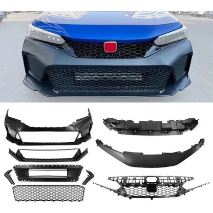 2022-2023 Honda Civic Sedan - Type R Style Front Bumper Cover Upper Grill & Trim