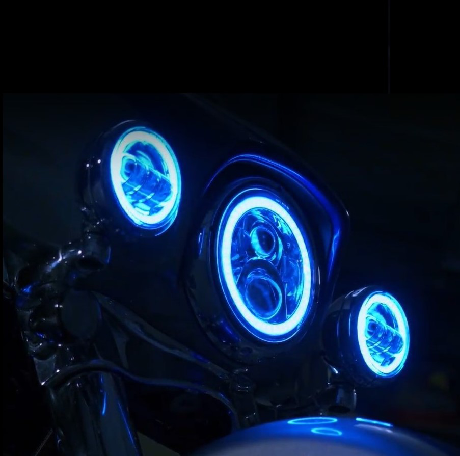 Custom Dynamics - 1994-2013 Harley Davidson - ProGLow 7" LED Headlamp w/  Mounting Ring