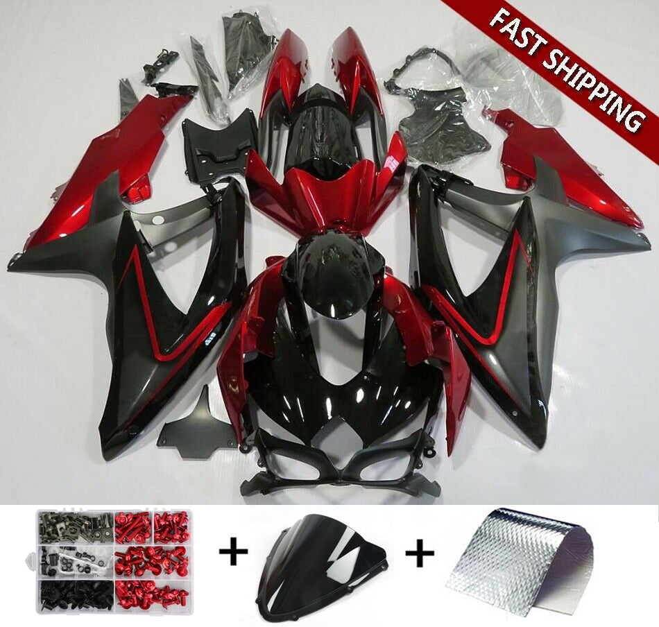 2008-2010 Suzuki GSXR600/750 Fairing Matte Red Kit