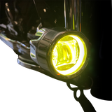 Custom Dynamics - 2014-2023 Harley Davidson - ProBEAM® LED Black Halo Fog Lights - Yellow Lens