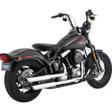 VANCE & HINES 3" Twin Slash Slip-On Mufflers - Chrome - 2007-2009 SOFTAIL MODELS