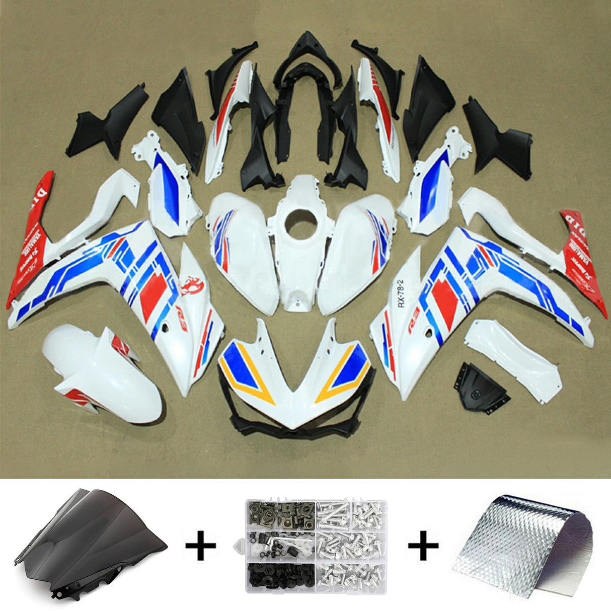 YZF-R3 2014-2018 R25 2015-2017 Yamaha White&Blue Fairing Kit