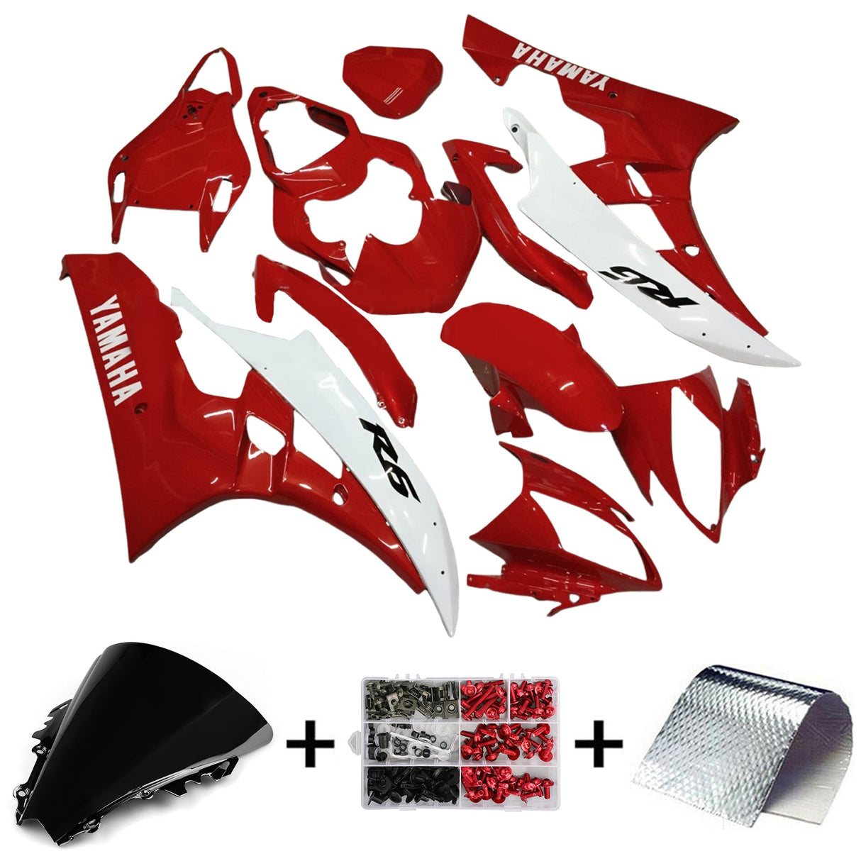 2006-2007 Yamaha YZF 600 R6 Red&White Fairing Kit