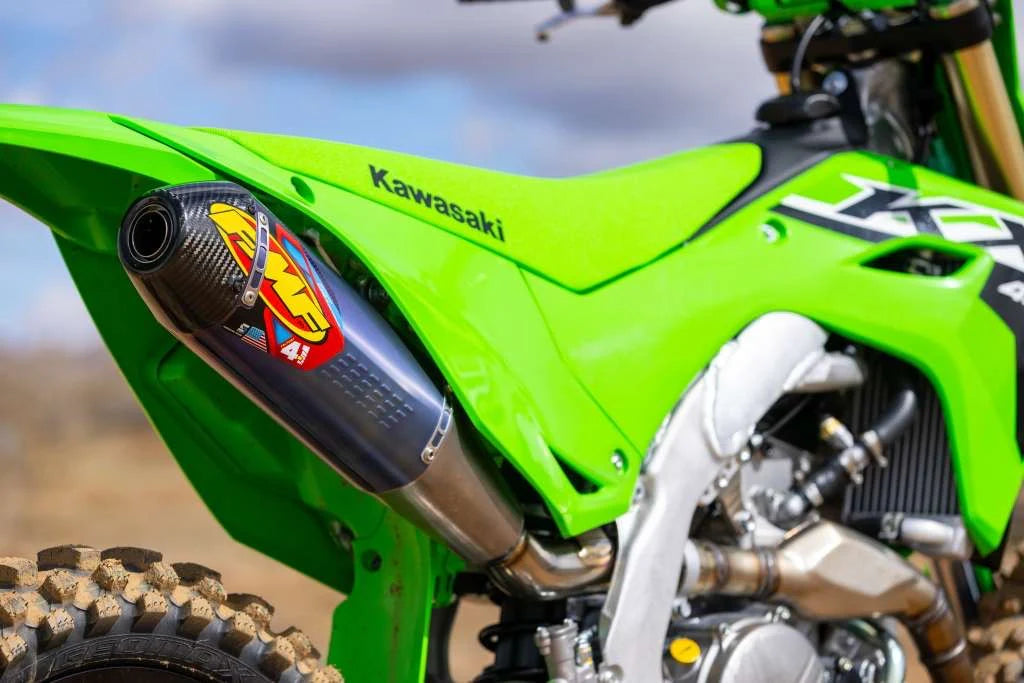 FMF Racing - 2021+ Kawasaki FMF Factory 4.1 RCT Titanium Anodized Slip-On w/ Carbon Cap