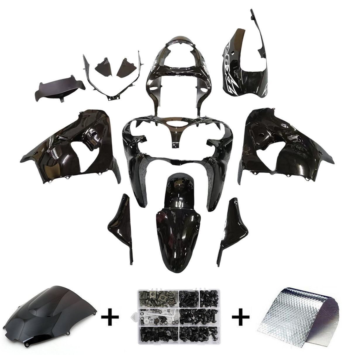 2000-2001 Kawasaki ZX9R Fairing Black Kit