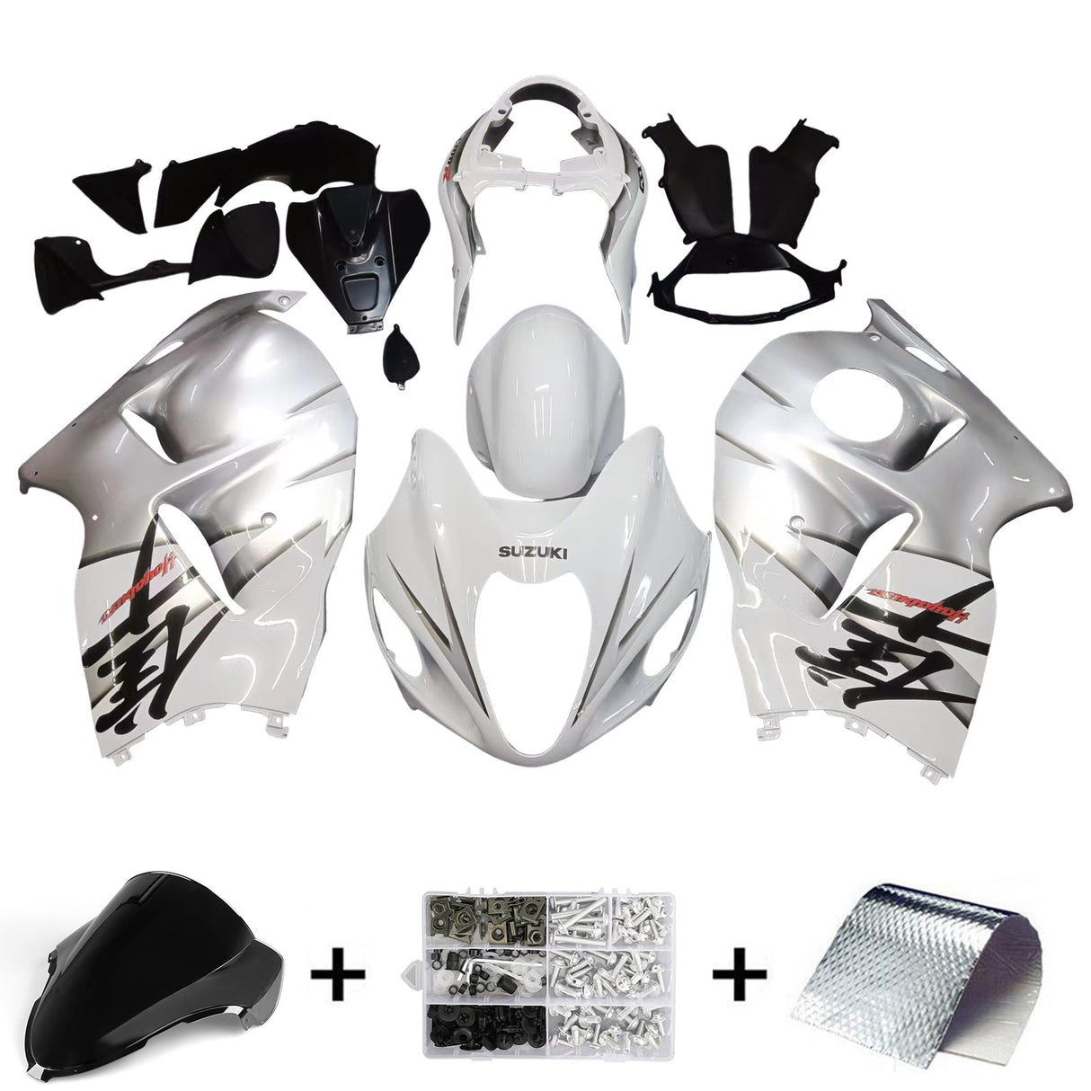 Amotopart Suzuki Hayabusa GSXR1300 1999-2007 White Kit