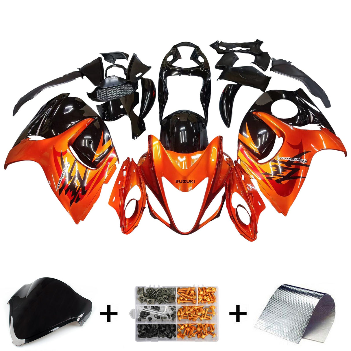 2008-2020 Suzuki Hayabusa GSX1300R Gloss Orange&Black Fairing Kit