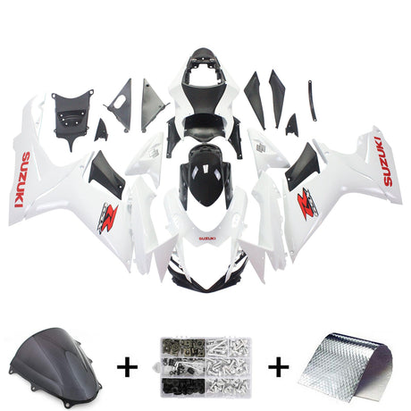 2011-2024 Suzuki GSXR 600/750 White With Red Logo Fairing Kit