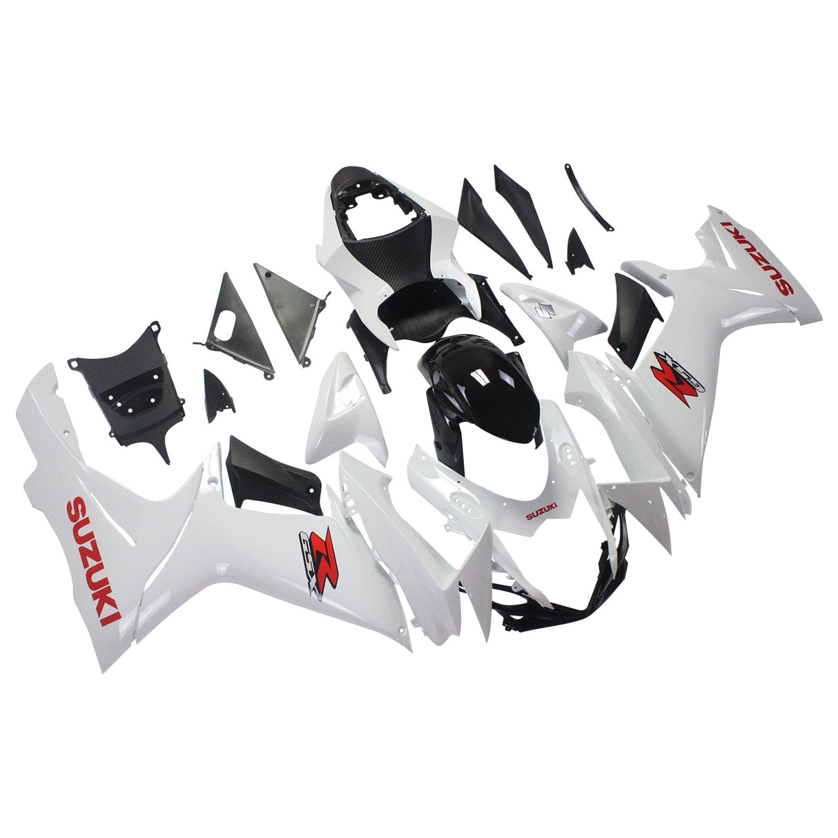 2011-2024 Suzuki GSXR 600/750 White With Red Logo Fairing Kit