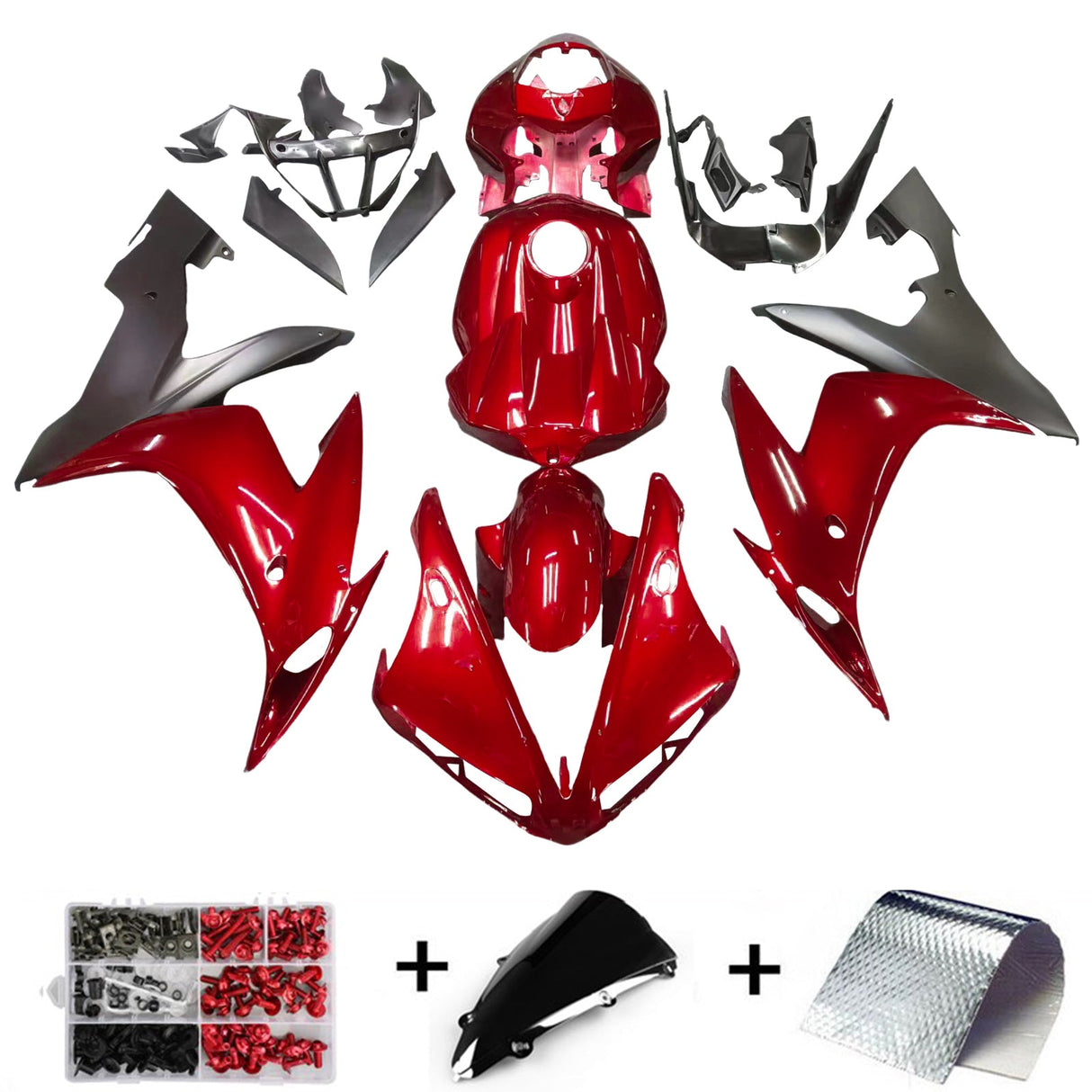 Amotopart 2004 - 2006 YAMAHA YZF R1 Fairing Gloss Red Kit