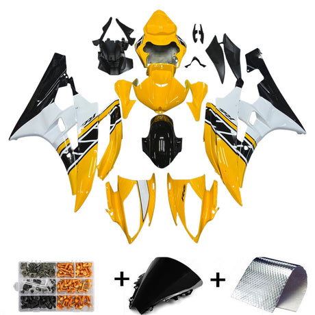 2006-2007 Yamaha YZF-R6 Fairing Yellow White Kit