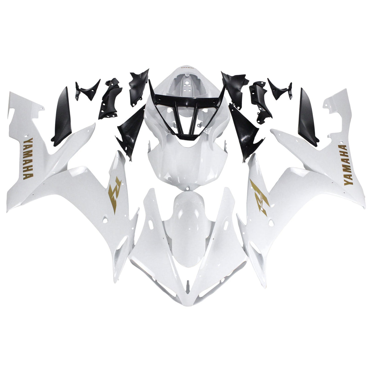 2004-2006 Yamaha YZF 1000 R1 White Golden Logos Fairing Kit