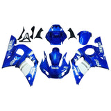 1998-2002 Yamaha YZF 600 R6 Blue Mix White Fairing Kit