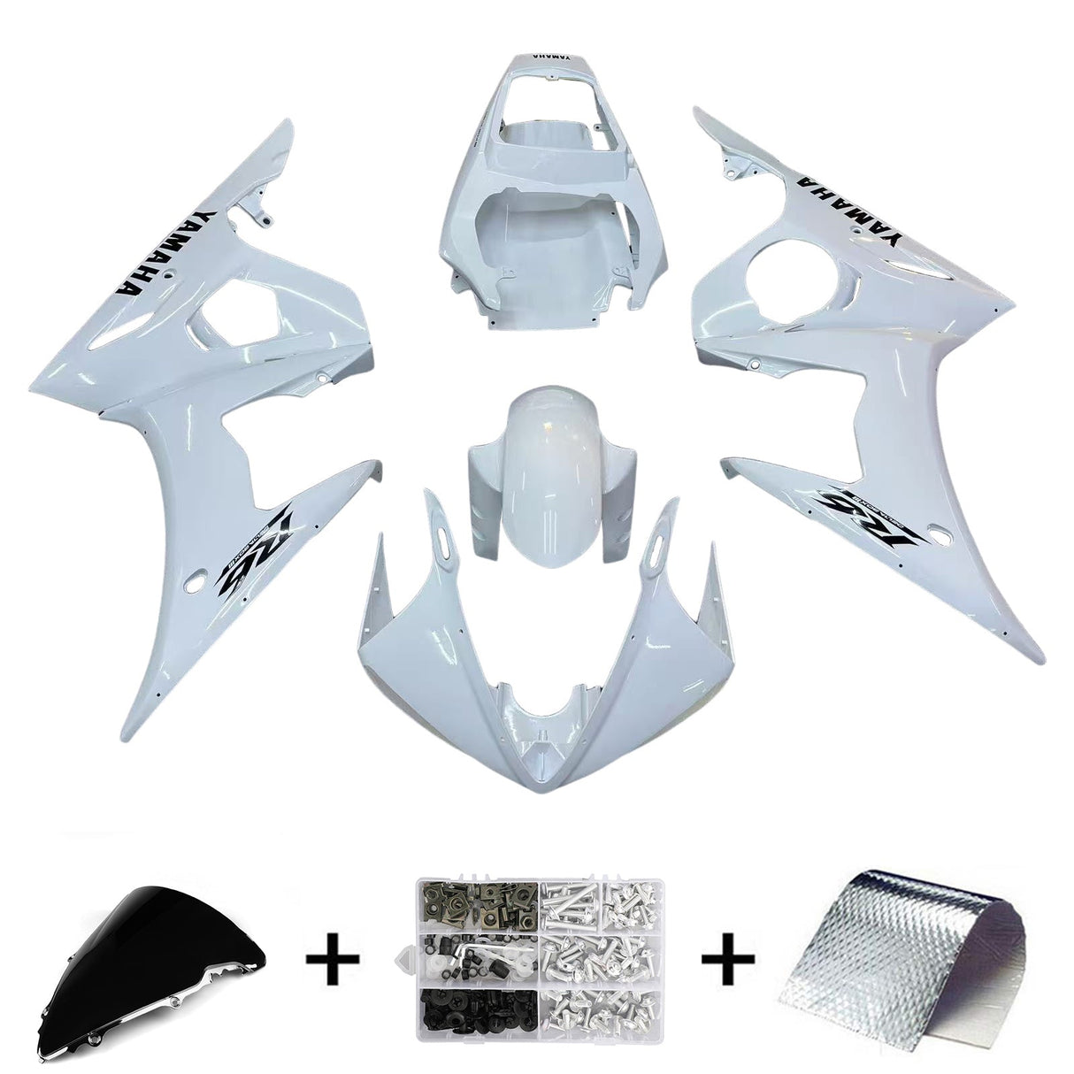 2003-2004 Yamaha YZF 600 R6 & 2006-2009 YZF R6S White Fairing Kit