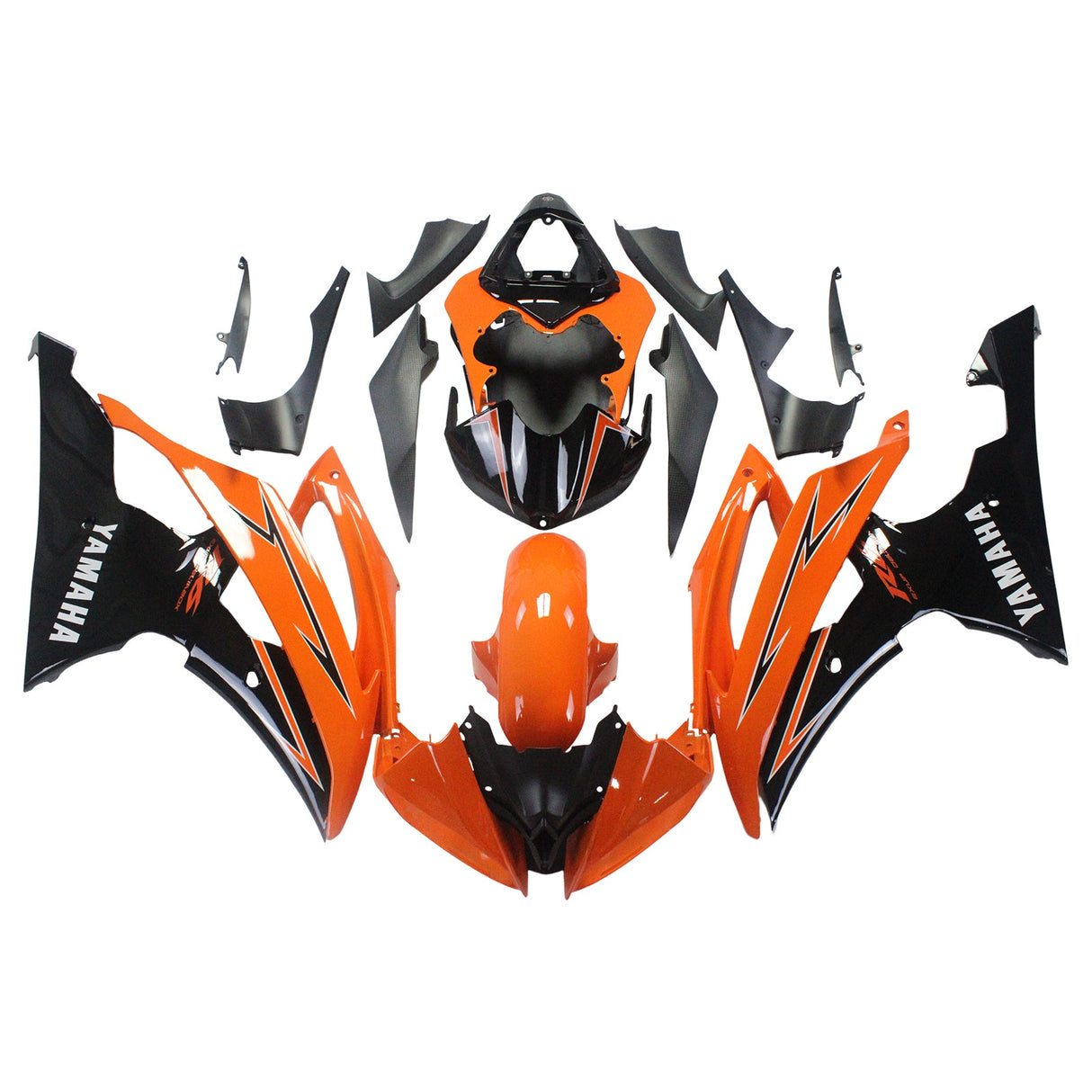 2008-2016 Yamaha YZF 600 R6 Orange Black Fairing Kit