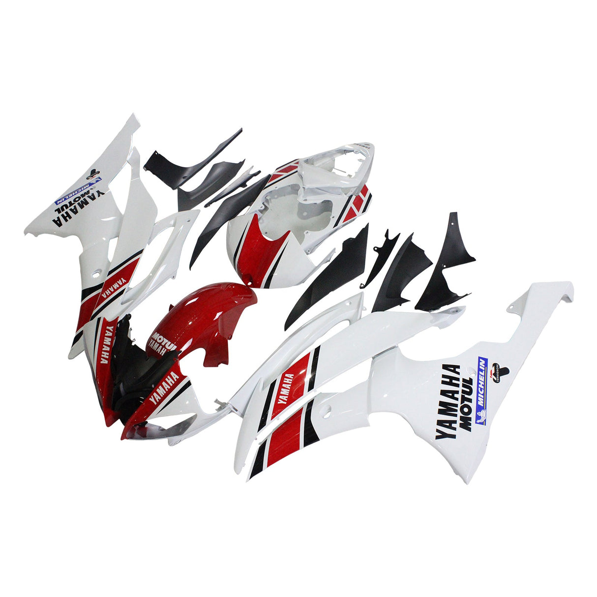 2008-2016 Yamaha YZF 600 R6 White Red Fairing Kit