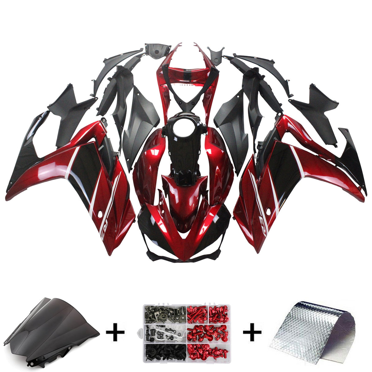 Yamaha YZF-R3 2014-2018 | R25 2015-2017 Black&Red Fairing Kit