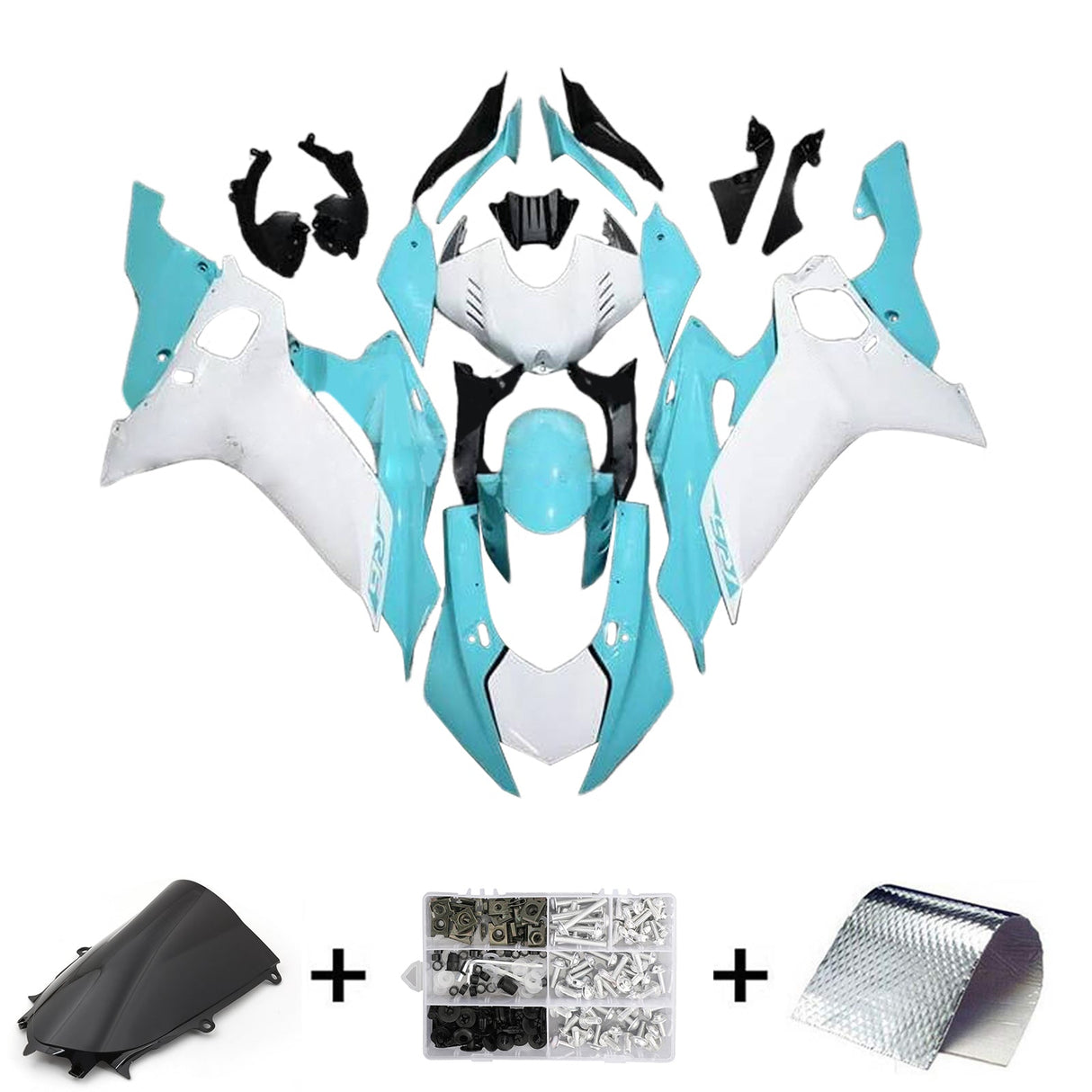 2017-2023 Yamaha YZF R6 White Light Blue Fairing Kit