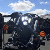 HogWorkz - LED 5 3/4"LED Blackout Headlight for Harley Sportster, Dyna, Softail & Indian Motorcycles