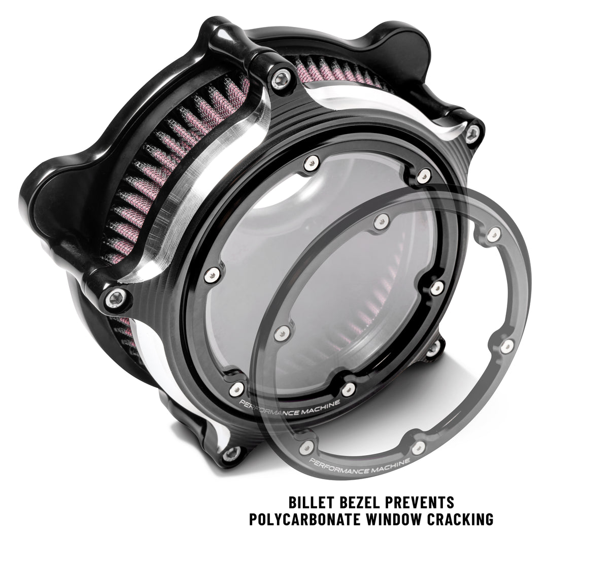 Performance Machine - 1993- 2017 HD - Vision Air Cleaner W/Bezel - Black Ops