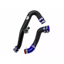 Load image into Gallery viewer, 2015-2022 Ford Mustang Ecoboost | HPS Black Intercooler Hot Charge Pipe and Cold Side with Blue Hoses