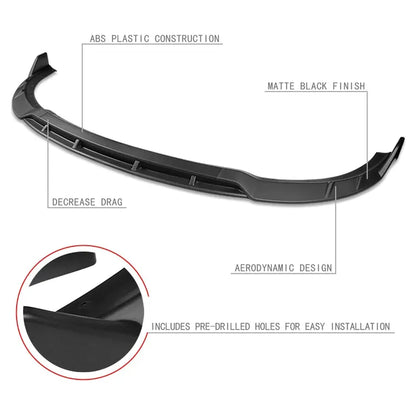 2015-2022 | DODGE CHARGER SRT-STYLE MATT BLACK FRONT BUMPER SPLITTER SPOILER LIP