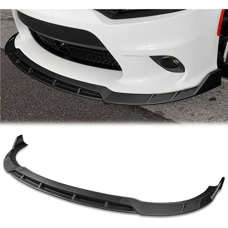 2015-2022 | DODGE CHARGER SRT-STYLE MATT BLACK FRONT BUMPER SPLITTER SPOILER LIP