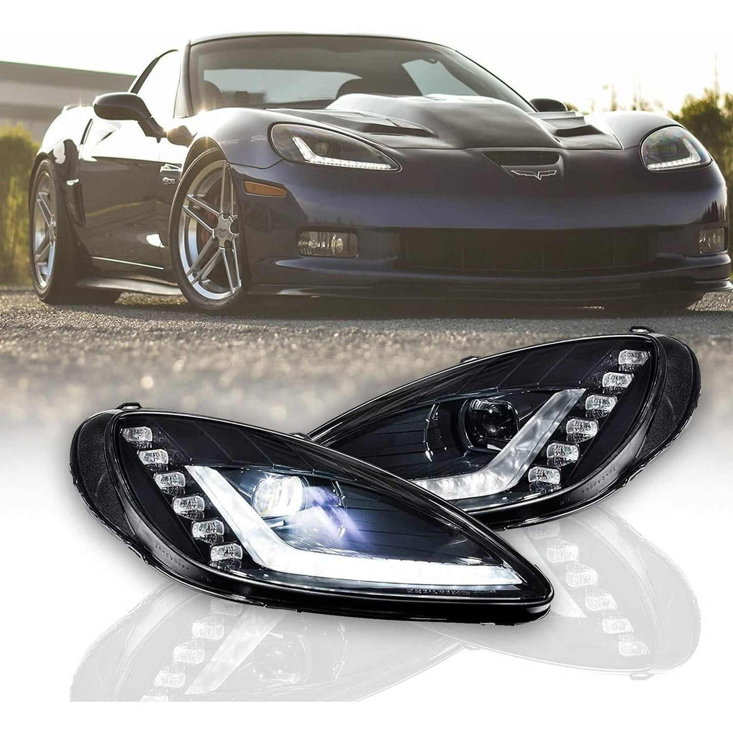 2005-2013 Chevrolet Corvette - Morimoto XB LED Headlights, Plug and Play Headlight Housing Upgrade (Gen 2)