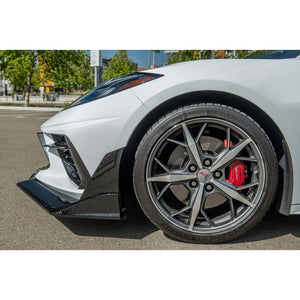 2020-2023 Chevrolet Corvette C8 | STG 3 Winglet Gloss Black Front Bumper Lip Splitter