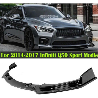 2014-2017 Infiniti Q50 |  Base Model 3 PCS ABS Painted Front Bumper Lip Splitter